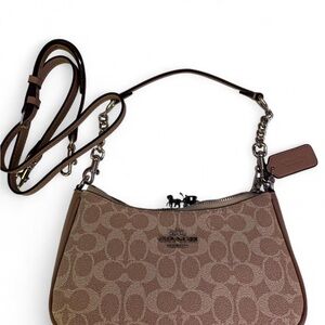 Coach Tan Teri Signature Shoulder Bag